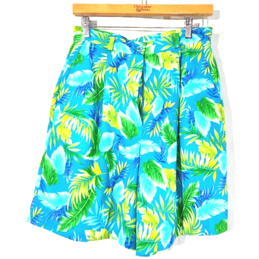 DAVID SMITH VINTAGE TROPICAL PRINT SHORTS CULOTTES CLASSIC RISE  SIZE 8